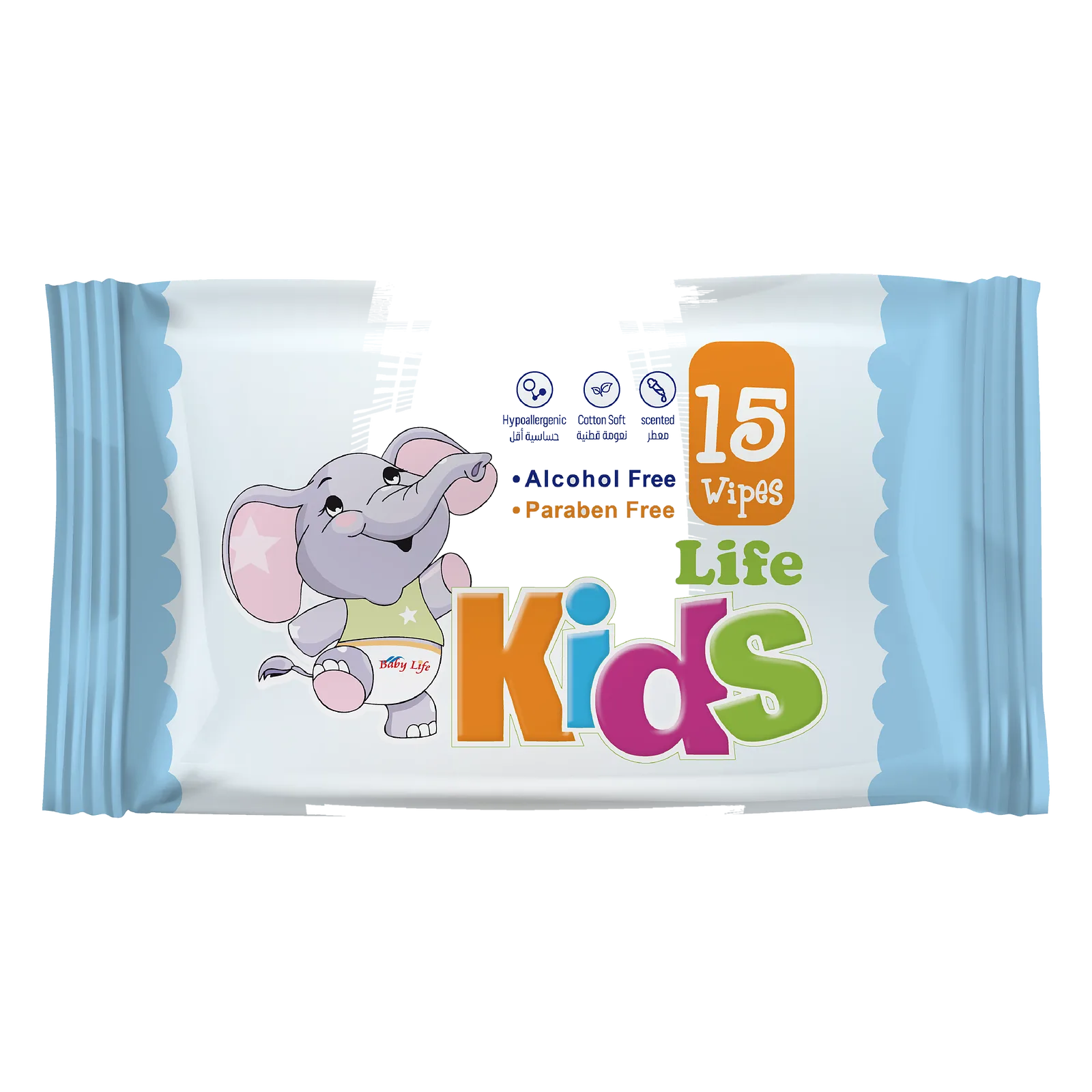 مناديل لايف كيدز — life kids - 15 Wipes-Alcohol Free 1
