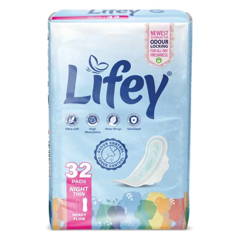 Lifey Thin — Night thick · heavy flow · 32 pads