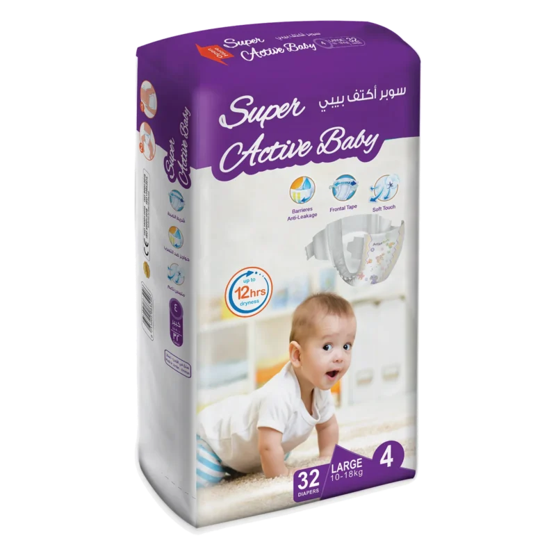 Super Active Baby — Jumbo pack · Size 4 · 7–14 kg